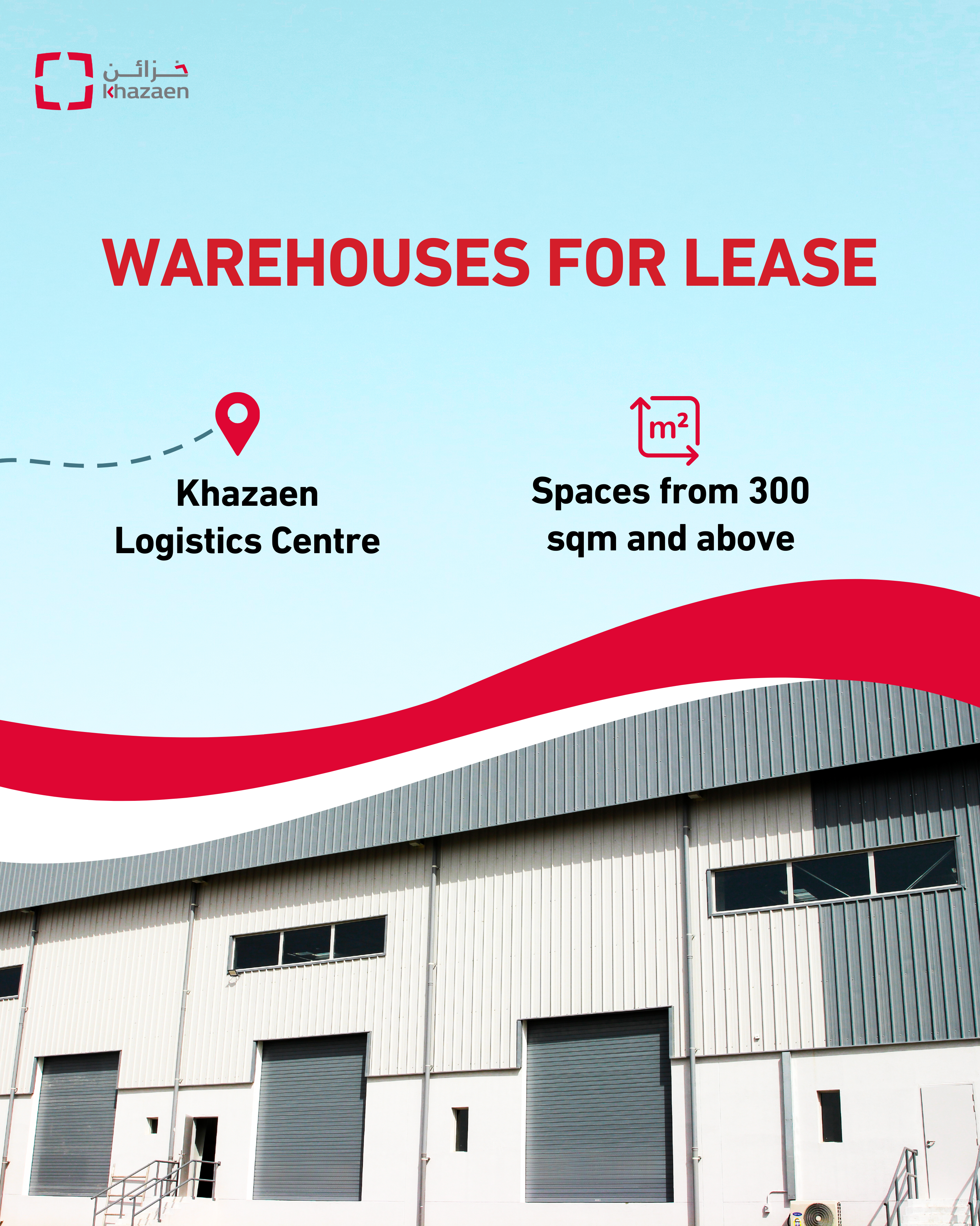Warehouses for lease at Khazaen Logistic Centre